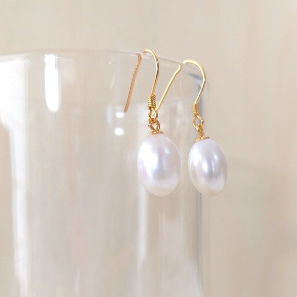 Freshwater Pearl Drop Earrings - Picture 2 of 7